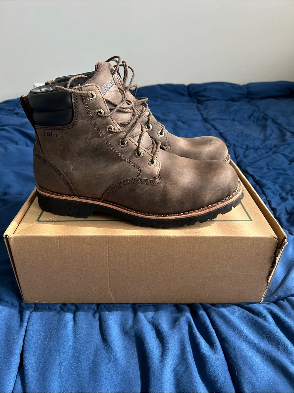 L.L. Bean Men's Brown Leather Lace-Up Work Boots